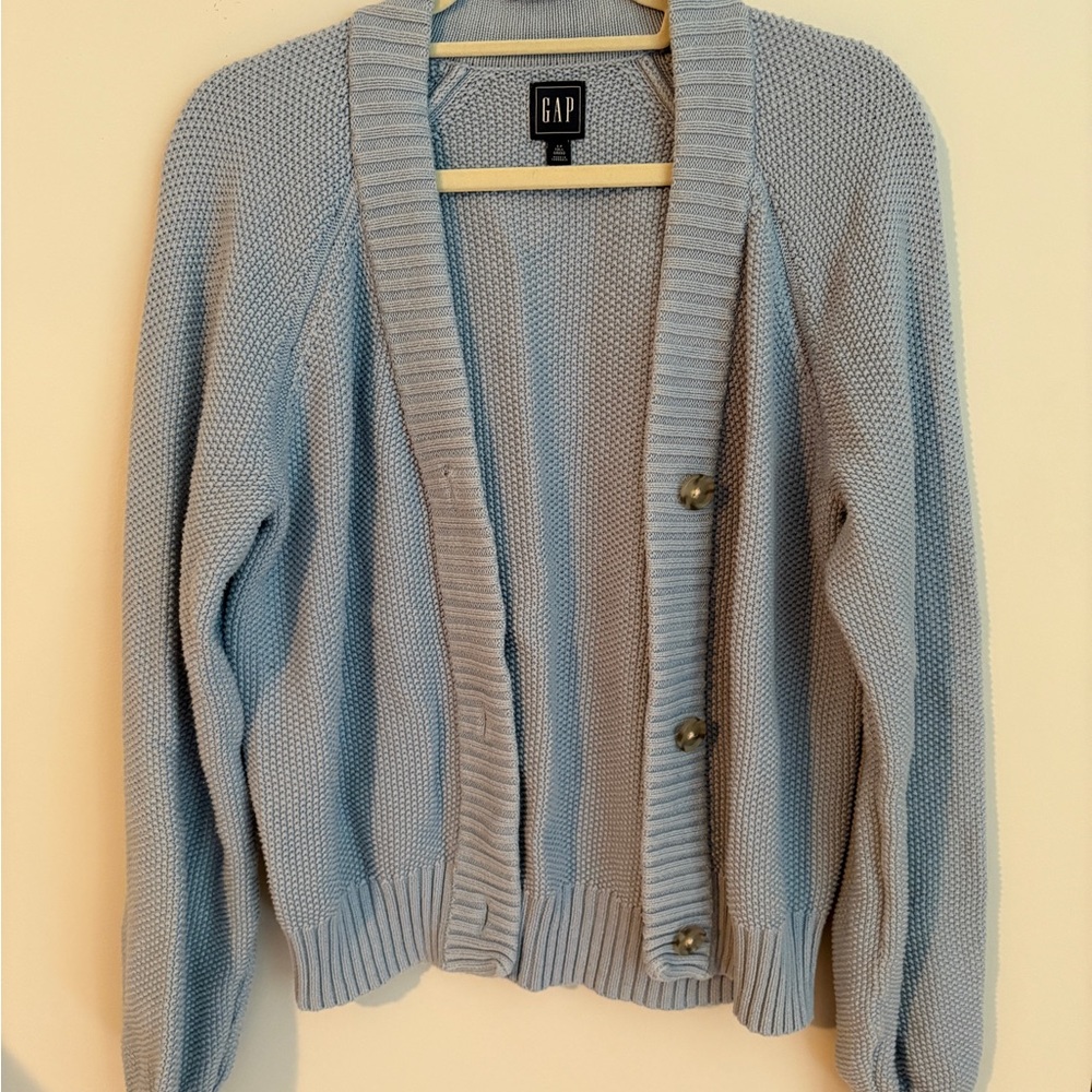 GAP Women's Soft Blue Knit Cardigan